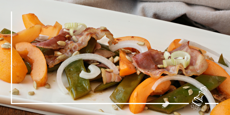 bohnensalat mit mispeln und speck