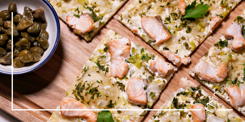 flammkuchen mit lachs