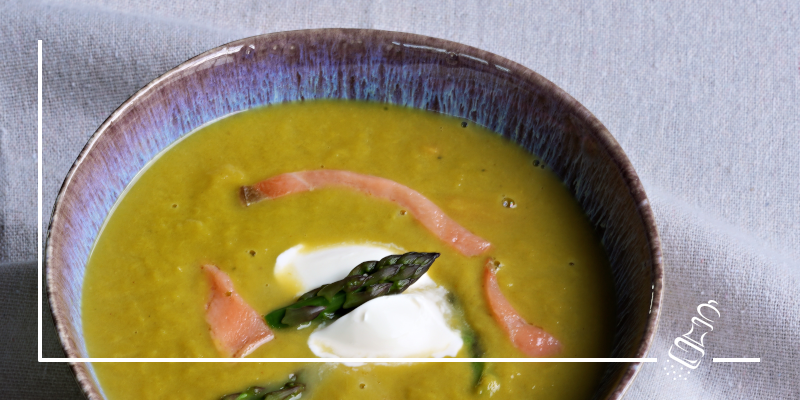 spargelsuppe mit rauchlachs